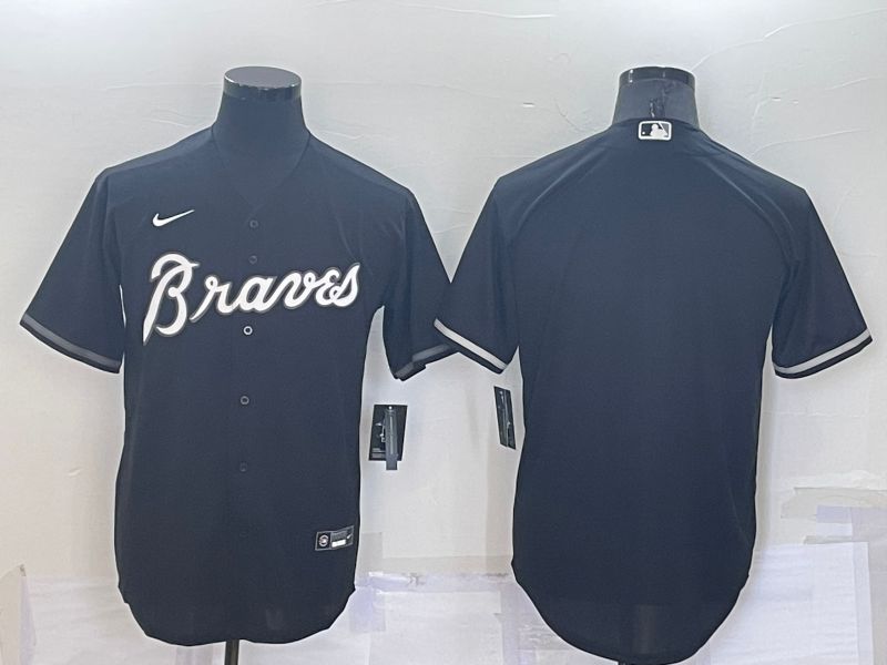 Men Atlanta Braves Blank Black Throwback Nike 2022 MLB Jersey